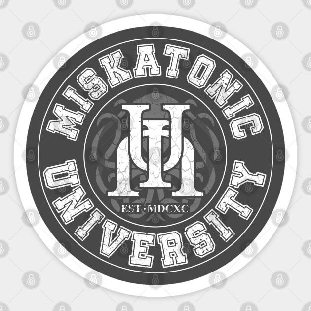 Miskatonic University Sticker by NinthStreetShirts